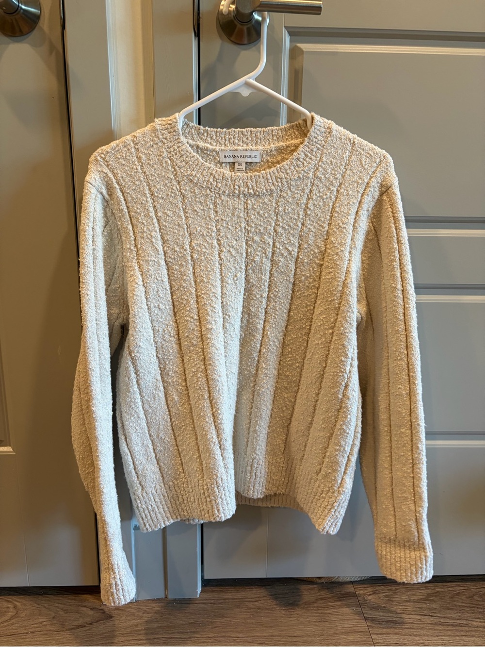Banana Republic Ivory Textured Crewneck Sweater